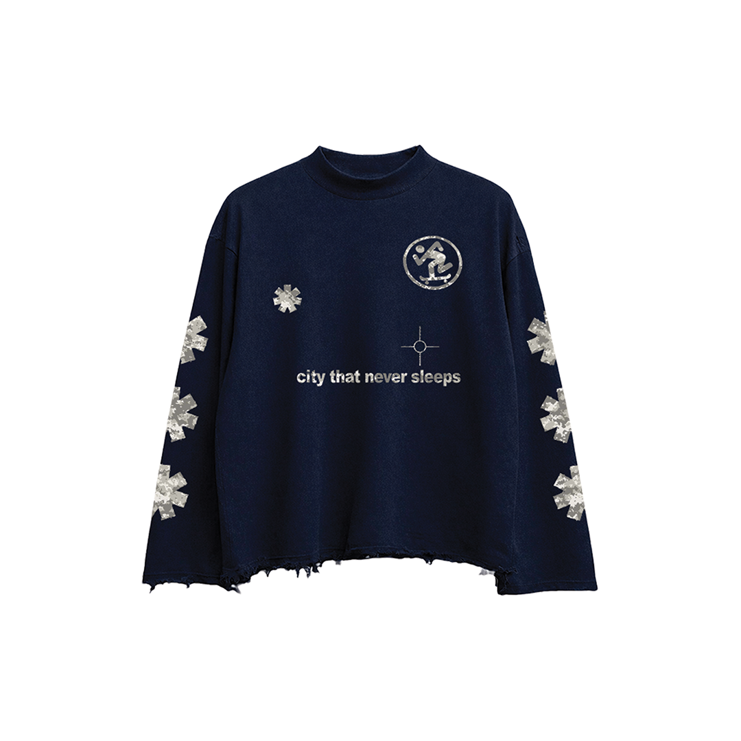 Afterhours Grid' Distressed Y2k Tee