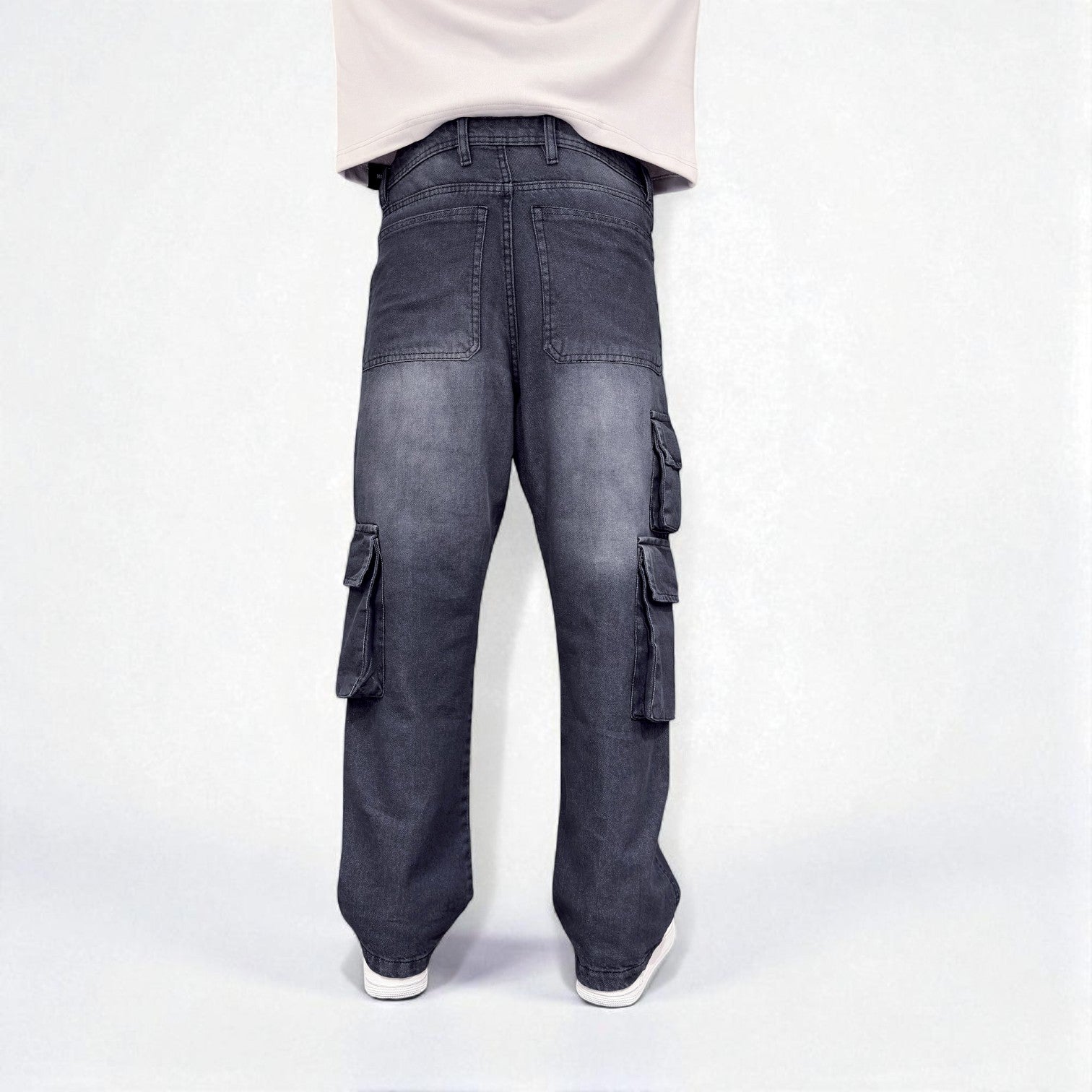 Stone Grey Cargo Jeans
