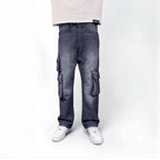 Stone Grey Cargo Jeans