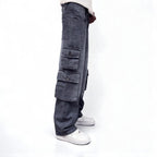 Stone Grey Cargo Jeans