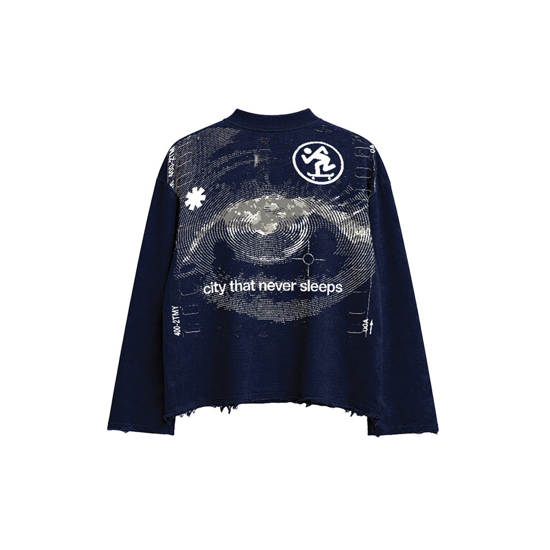 Afterhours Grid' Distressed Y2k Tee